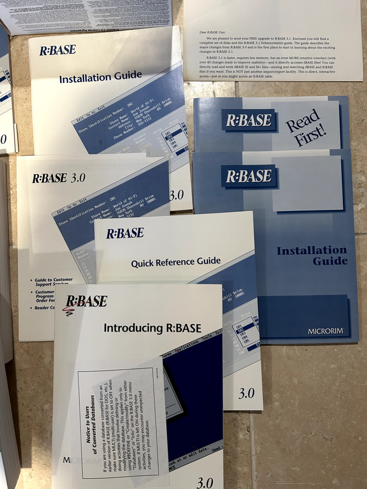 R Base Database Management Software Vintage software 3.0