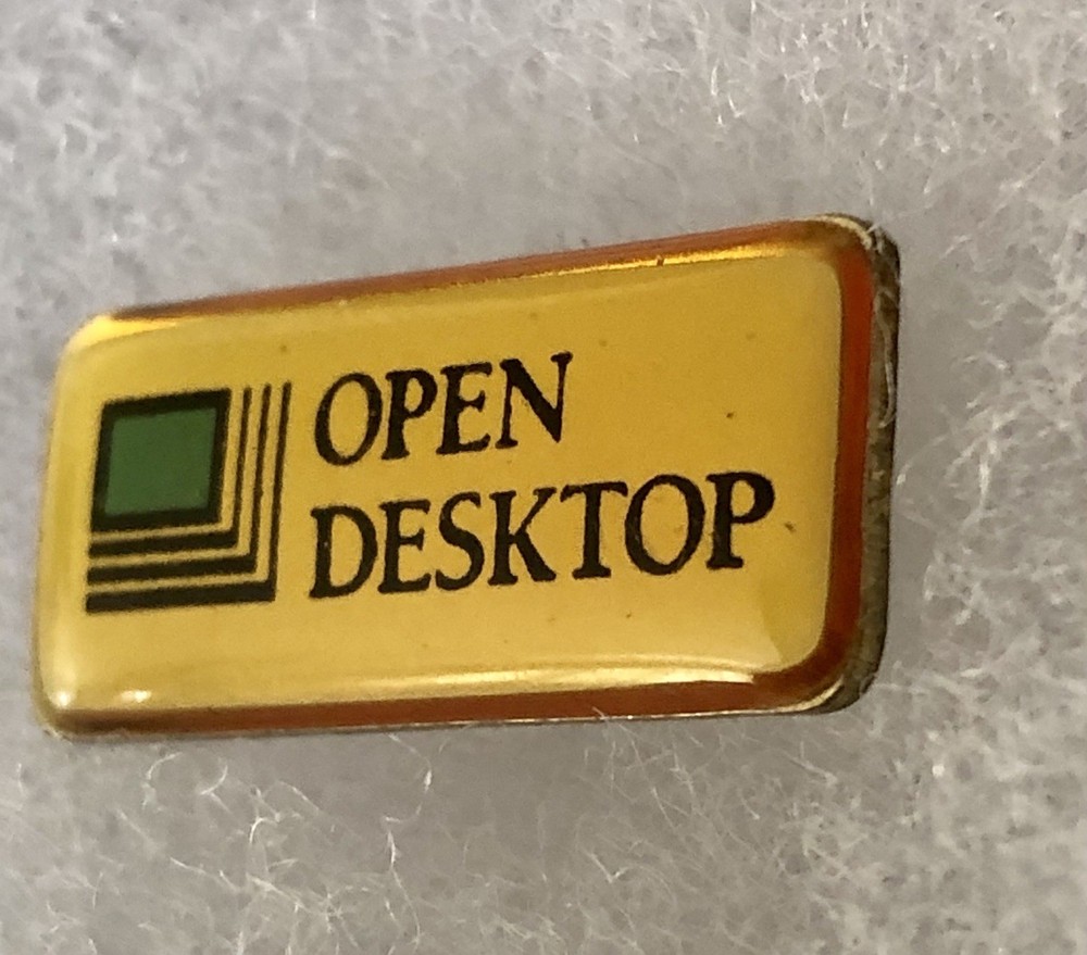 Vtg Windows Open Desktop Lapel Pin IT Company Computer Advertising Logo