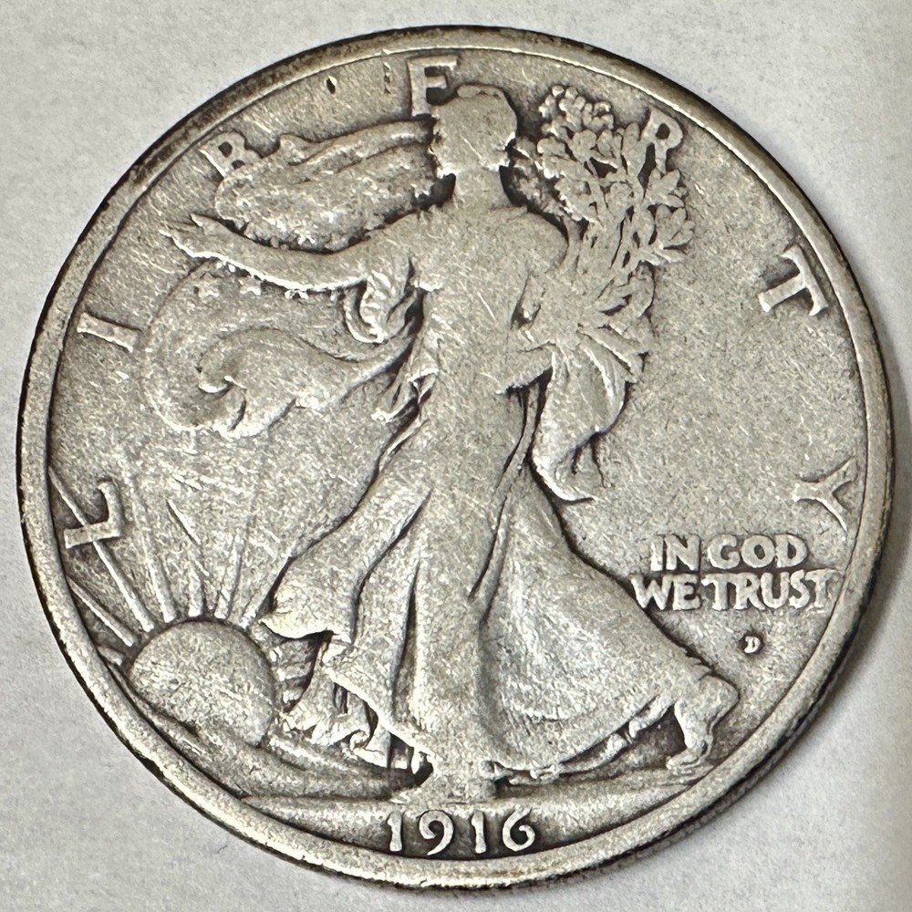 1916 D WALKING LIBERTY HALF DOLLAR
