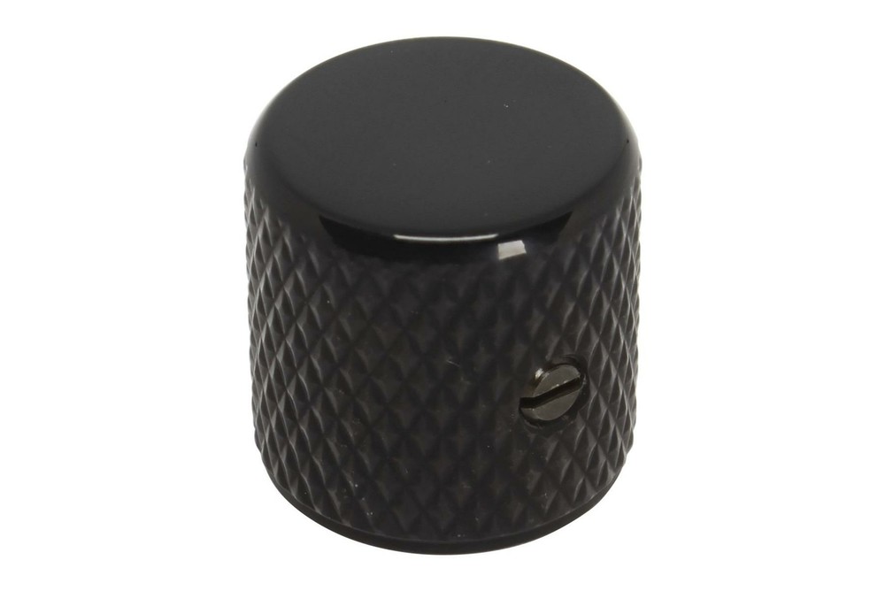 Flat Top Brass Knob for 6mm diameter solid or split shaft w/ set screw - Black