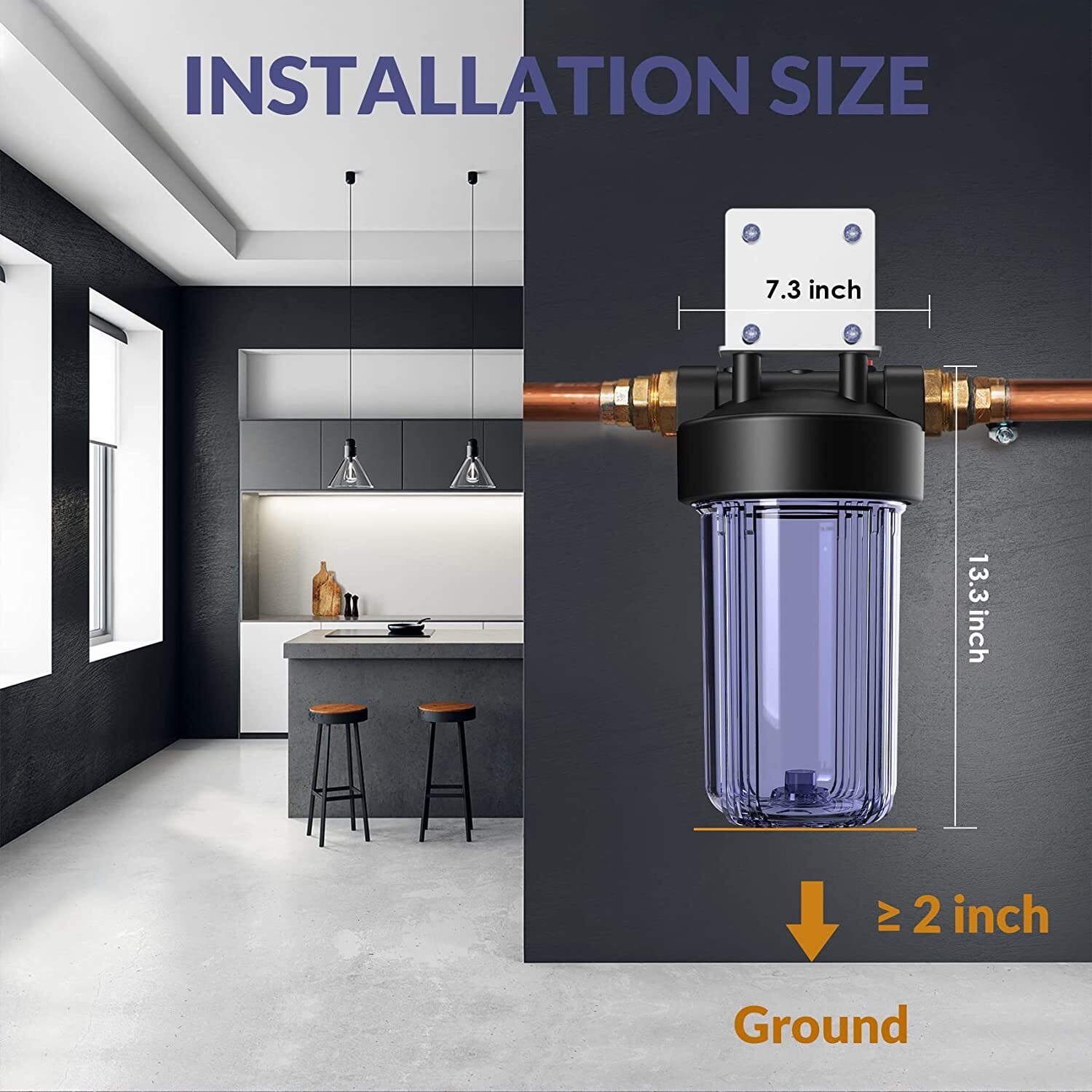 4 Pack 10 Inch Clear Home RO Whole House Water Filter Housing 4.5" x 10" System