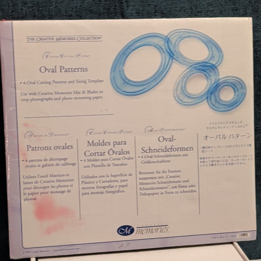 Creative Memories Custom Cutting System 4 Oval Patterns A33 Template Set SEALED