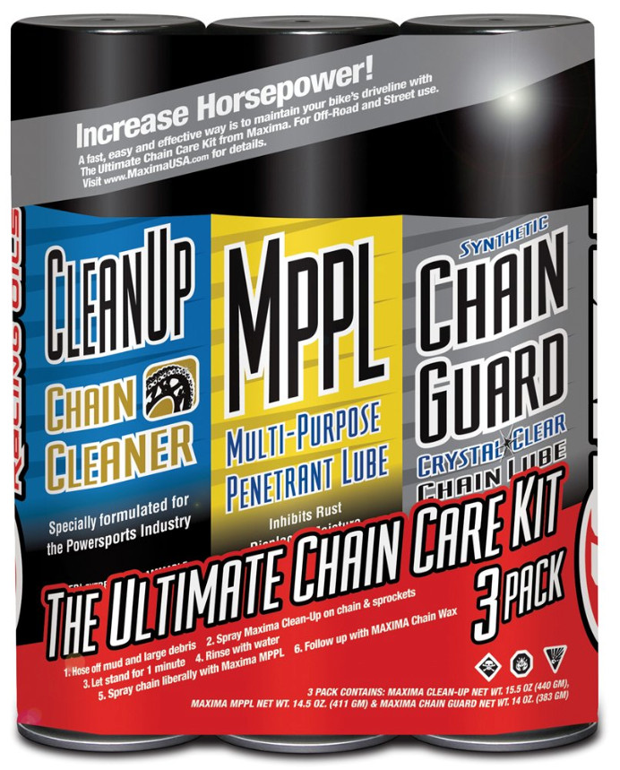 MAXIMA ULTIMATE CHAIN GUARD CARE KIT 3 CANS