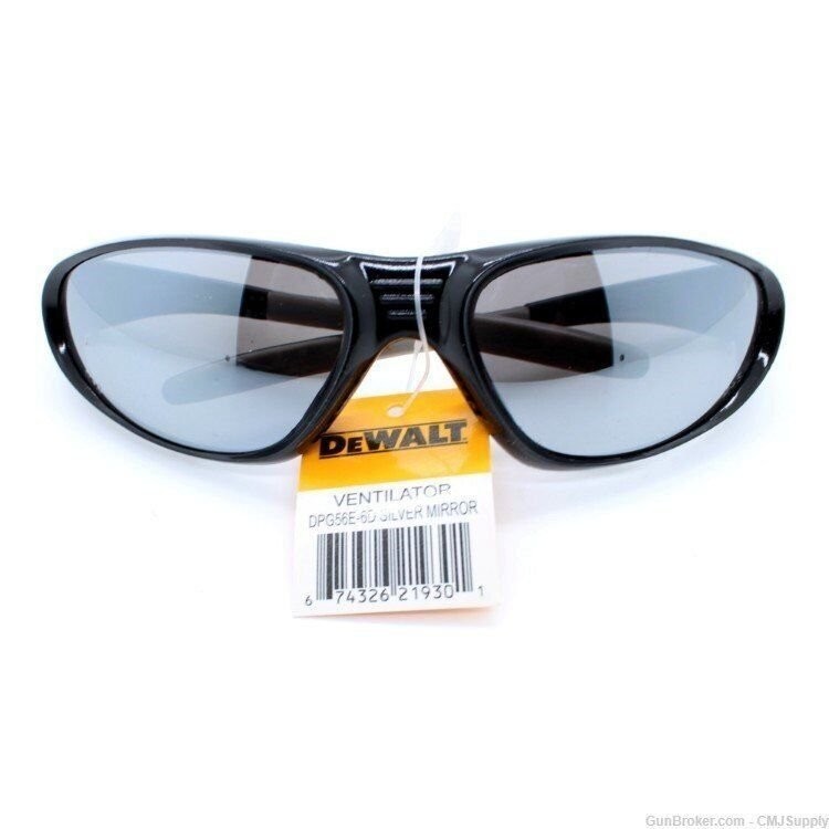 DEWALT Ventilator Black Frame Silver Lens Performance Safety Glasses