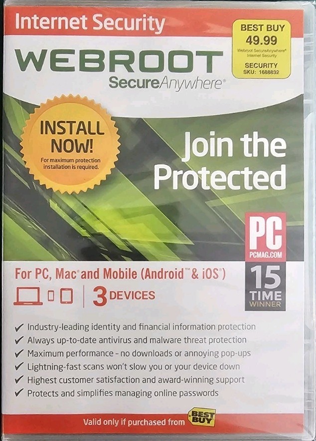 Webroot SecureAnywhere Internet Security - Full Version for Windows & Mac WBR00…