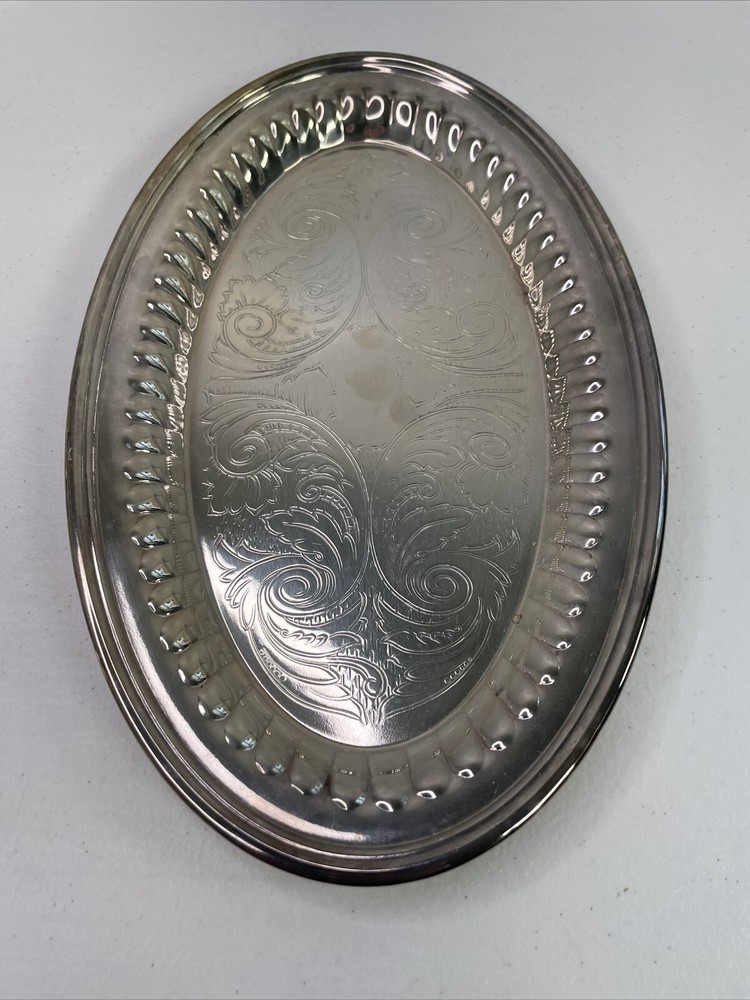 Creamer & Sugar Bowl w/ Tray Silver on Copper Silverplate Braid Rope Set 3 VTG