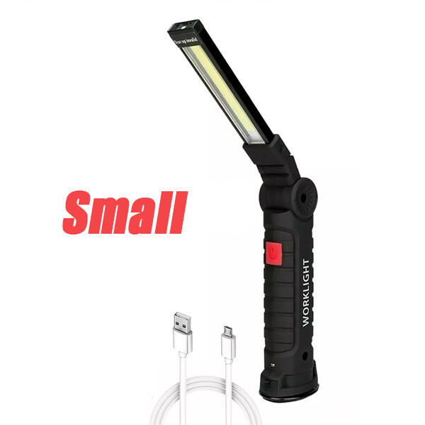 Rechargeable COB LED Slim Work Light Lamp Flashlight Inspect Folding Torch