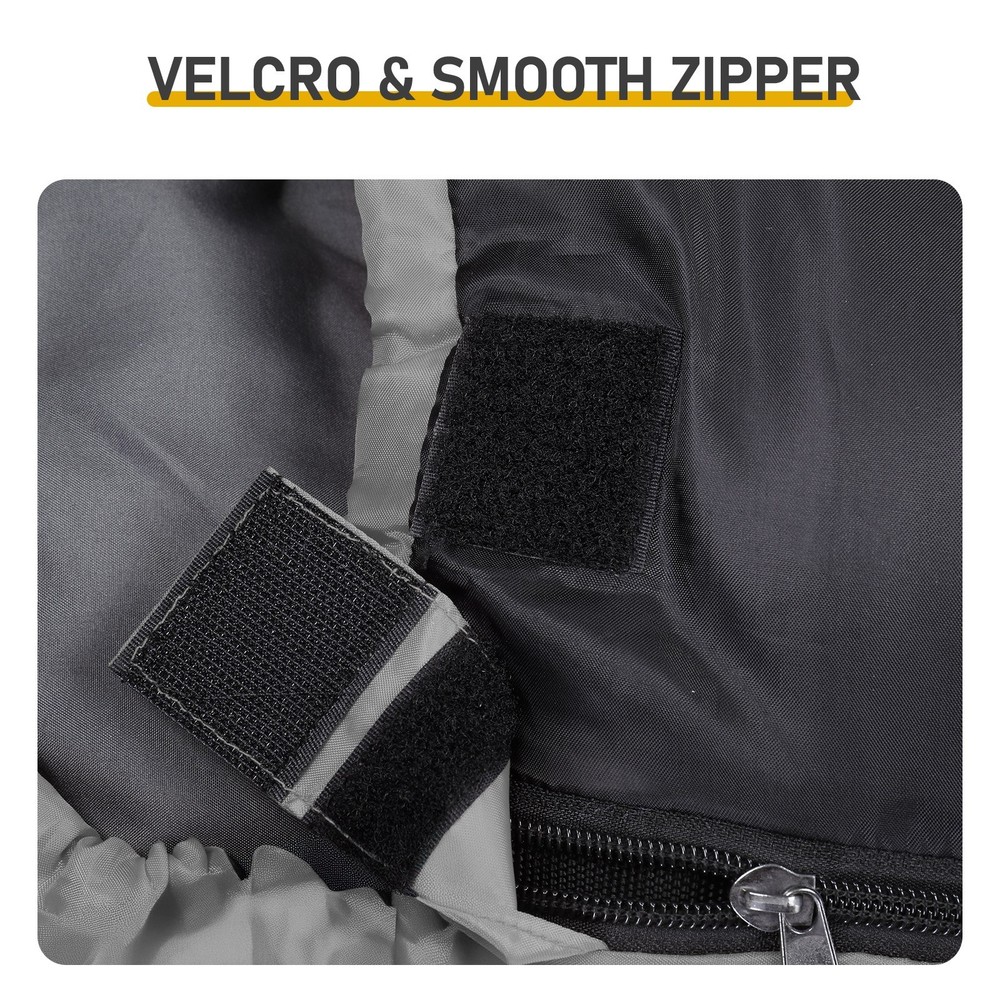 Gray Rectangular Heated Sleeping Bag Waterproof Compact Envelope for Backpacking