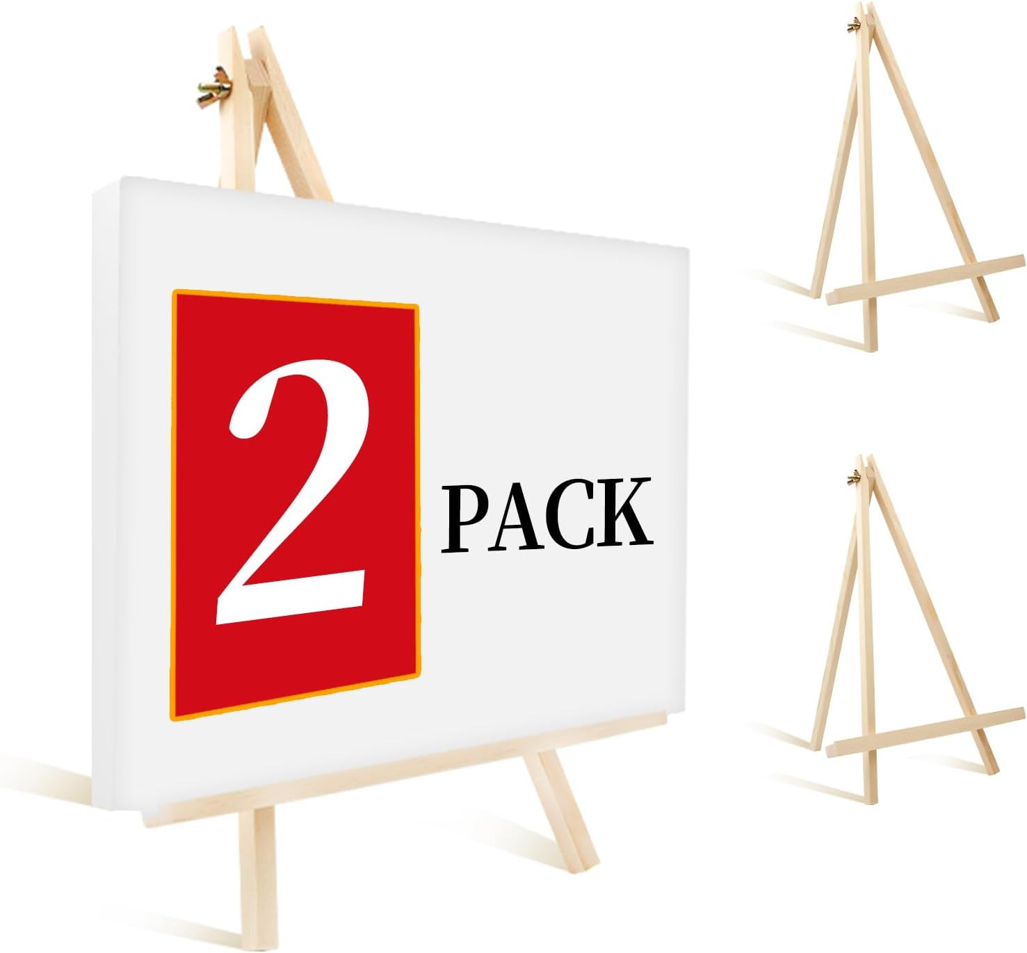2 Pack 14 Inch Wood Easels, Tabletop Easels, Easel Stand for Painting, Tripod Pa