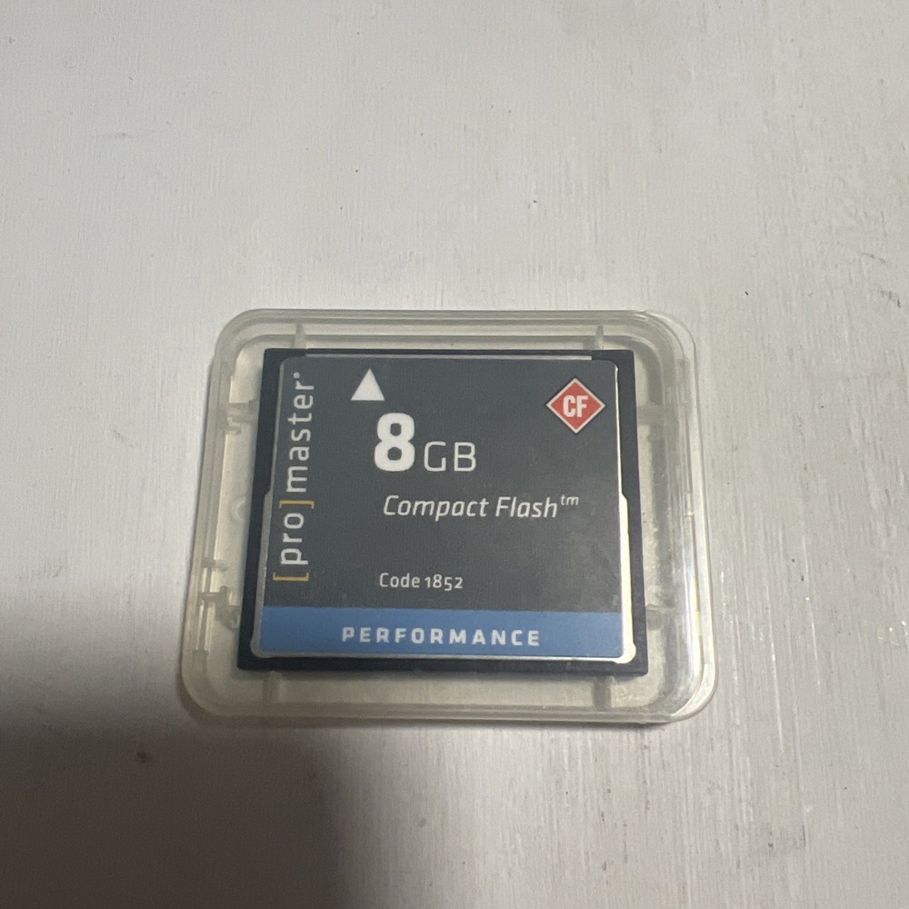 Promaster Performance 8GB CompactFlash CF Memory Card Code 1852 w/ Case
