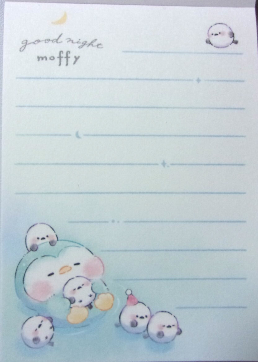 Good Night Moffy Penguin Mini Memo Pad KAMIO Made in Japan