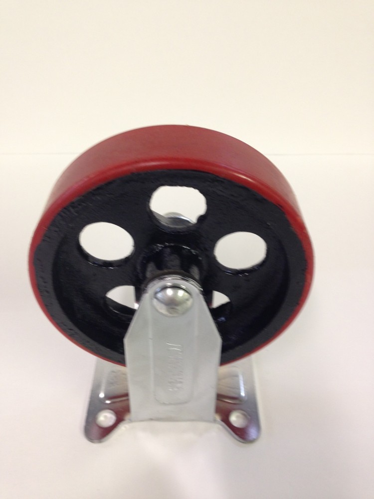 RIGID CASTER WITH 5″ X 1.25″ POLYURETHANE WHEEL