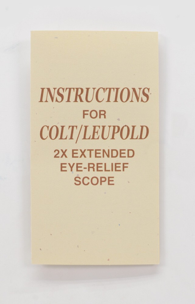 Colt Python Hunter Vintage Colt/Leupold 2X Extended Eye-Relief Scope Instruction