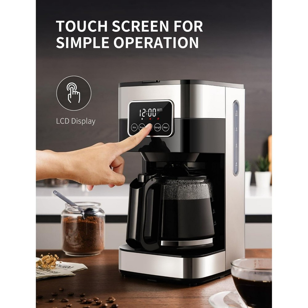 10-Cup Programmable Coffee Maker Auto Shut Off Permanent Filter Brew Drip Silver