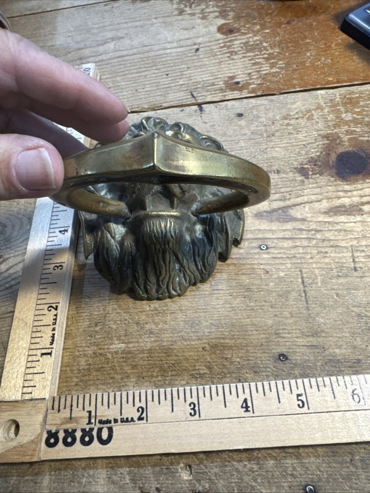 Solid Brass Lion Head Door Knocker
