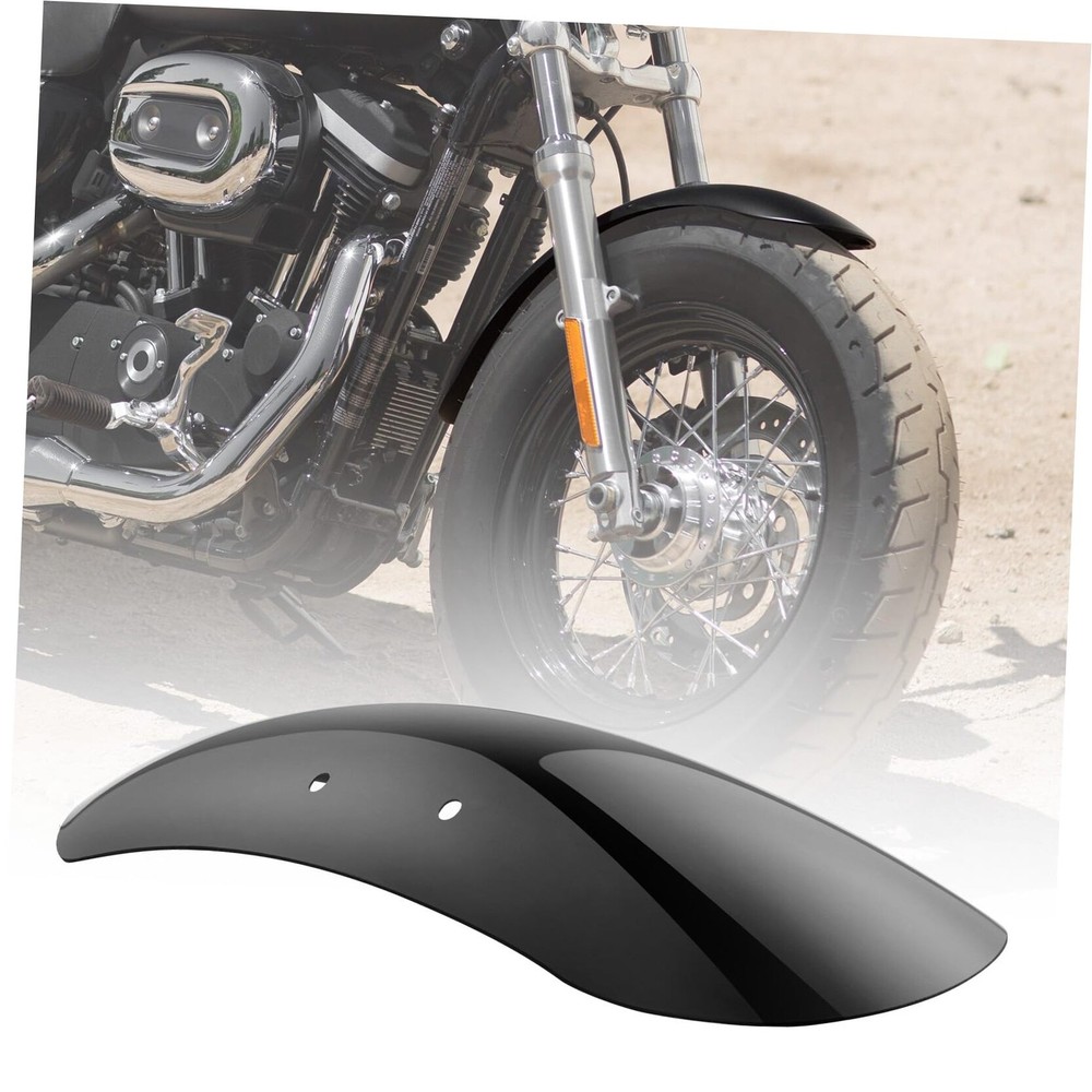 Motorcycle Short Front Fender Mudguard Compatible with Harley Gloss Black