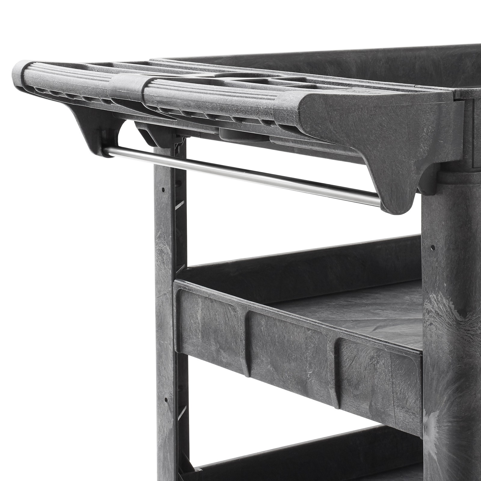 OPEN BOX - Utility Service Cart with 2-5" Swivel Wheels, 3 Shelves, 550lb.