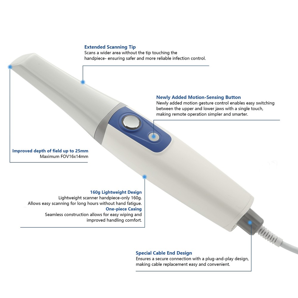 Dental Intra oral Scanner Remote sensing function AI Scanning Software