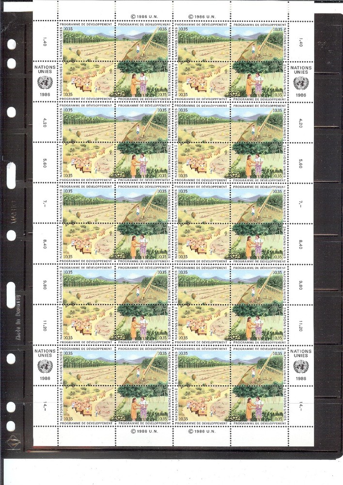1986 DEVELOPMENT PROGRAM Sheet Scott# G141-144 MNH (FLAWLESS) Catalog $70