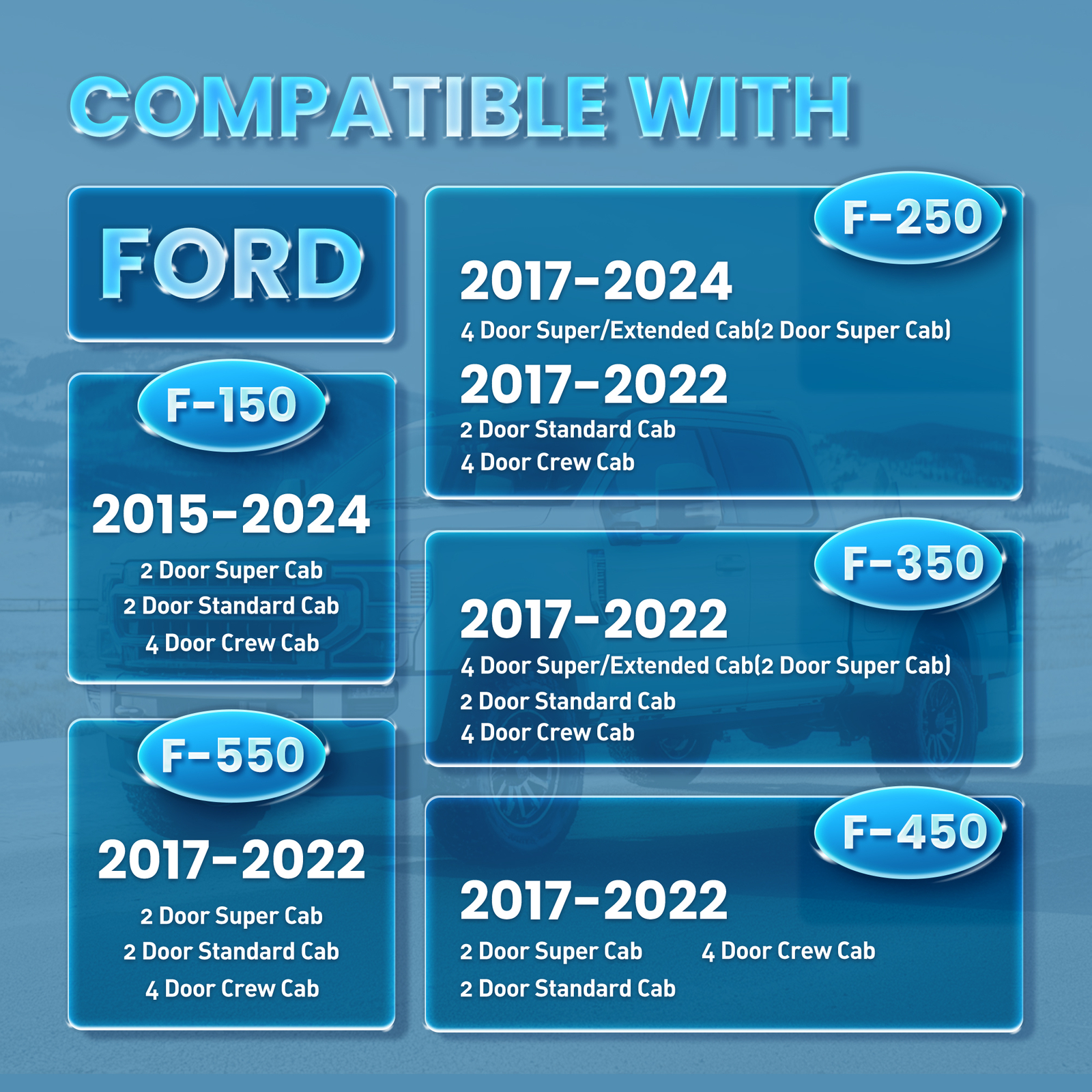 Front Passenger Side Door Glass Window Fits Ford F-150 2015-2024 /F-250 2017-24