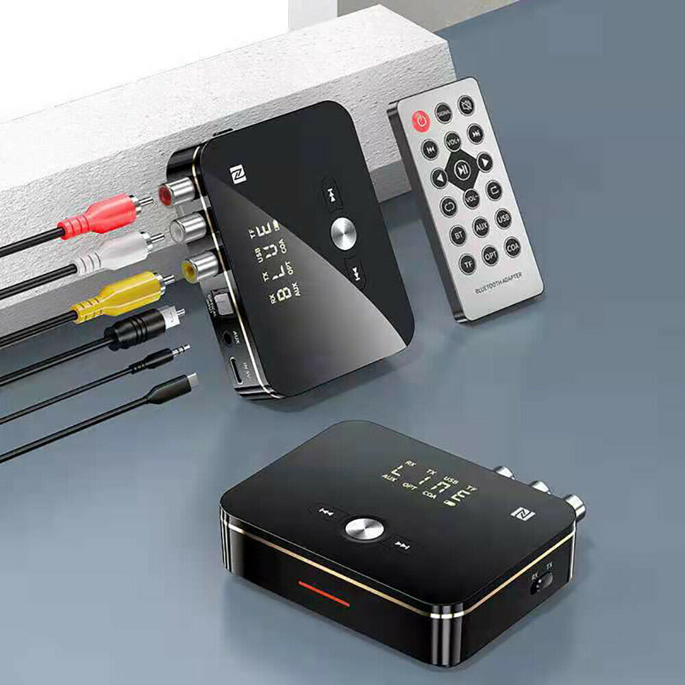2 IN 1 Bluetooth 5.0 Transmitter Receiver Wireless Audio 3.5mm Jack Aux Adapter