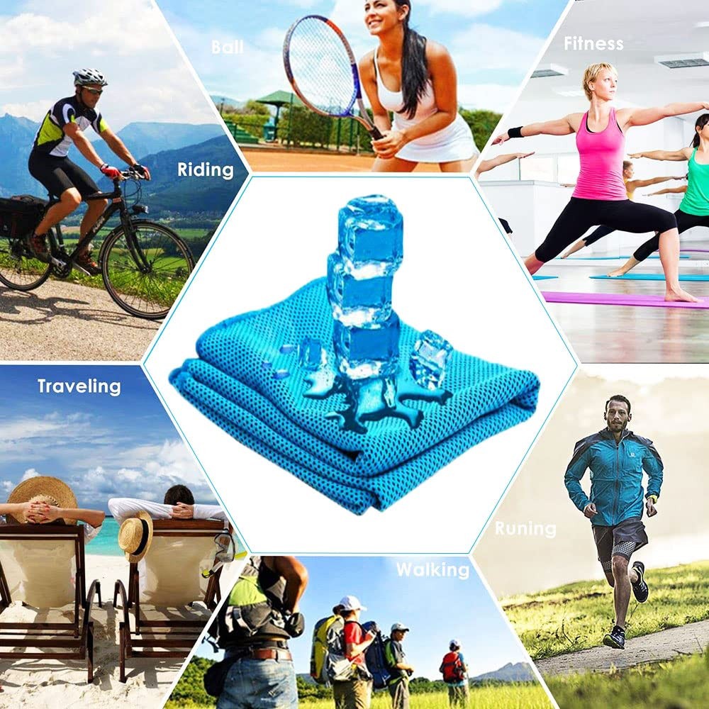 4 Pack Cooling Towels | 40"x12" | Ice Cool for Neck | Microfiber Soft Breatha...