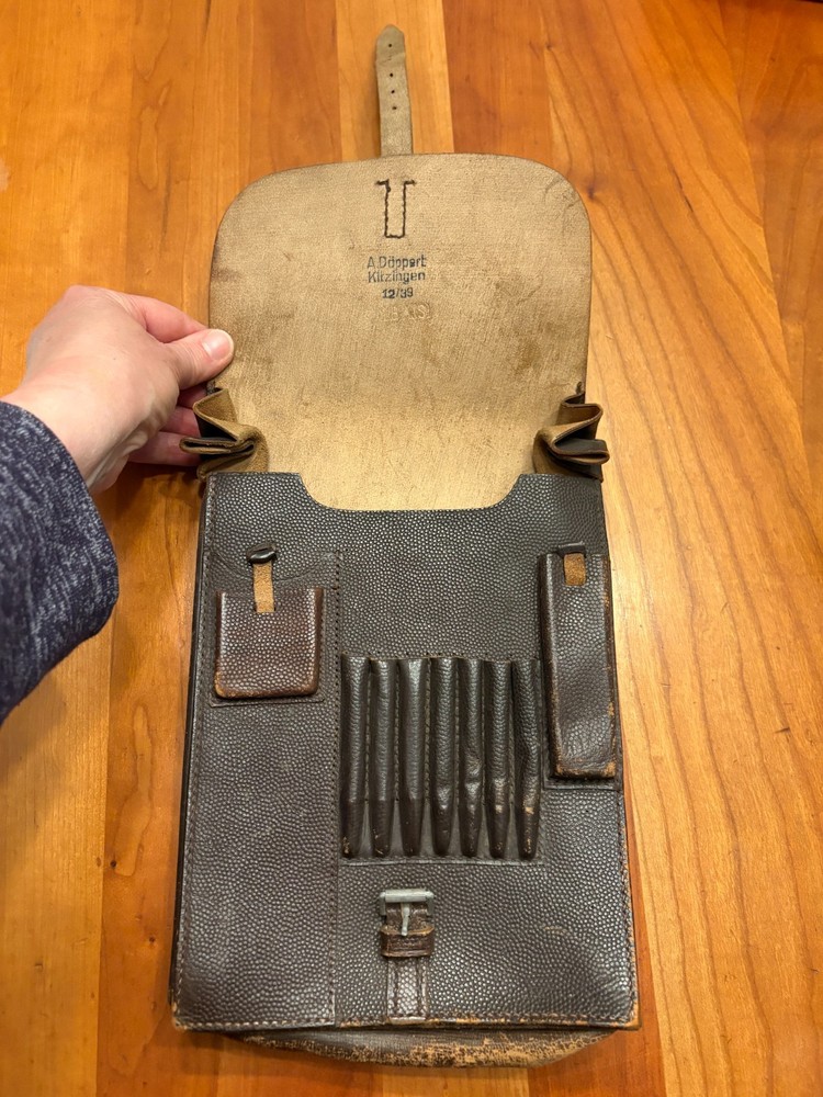 WWII German Leather Map Case Dated 12/39
