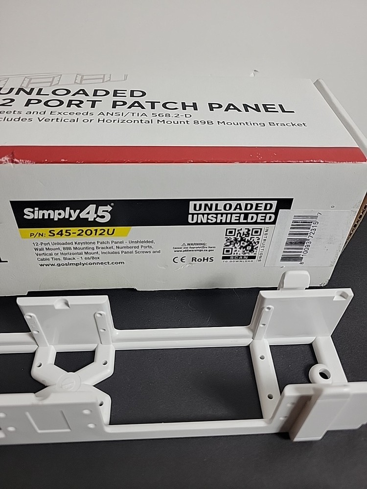 Simply 45 12-Port Unloaded Keystone Patch Panel