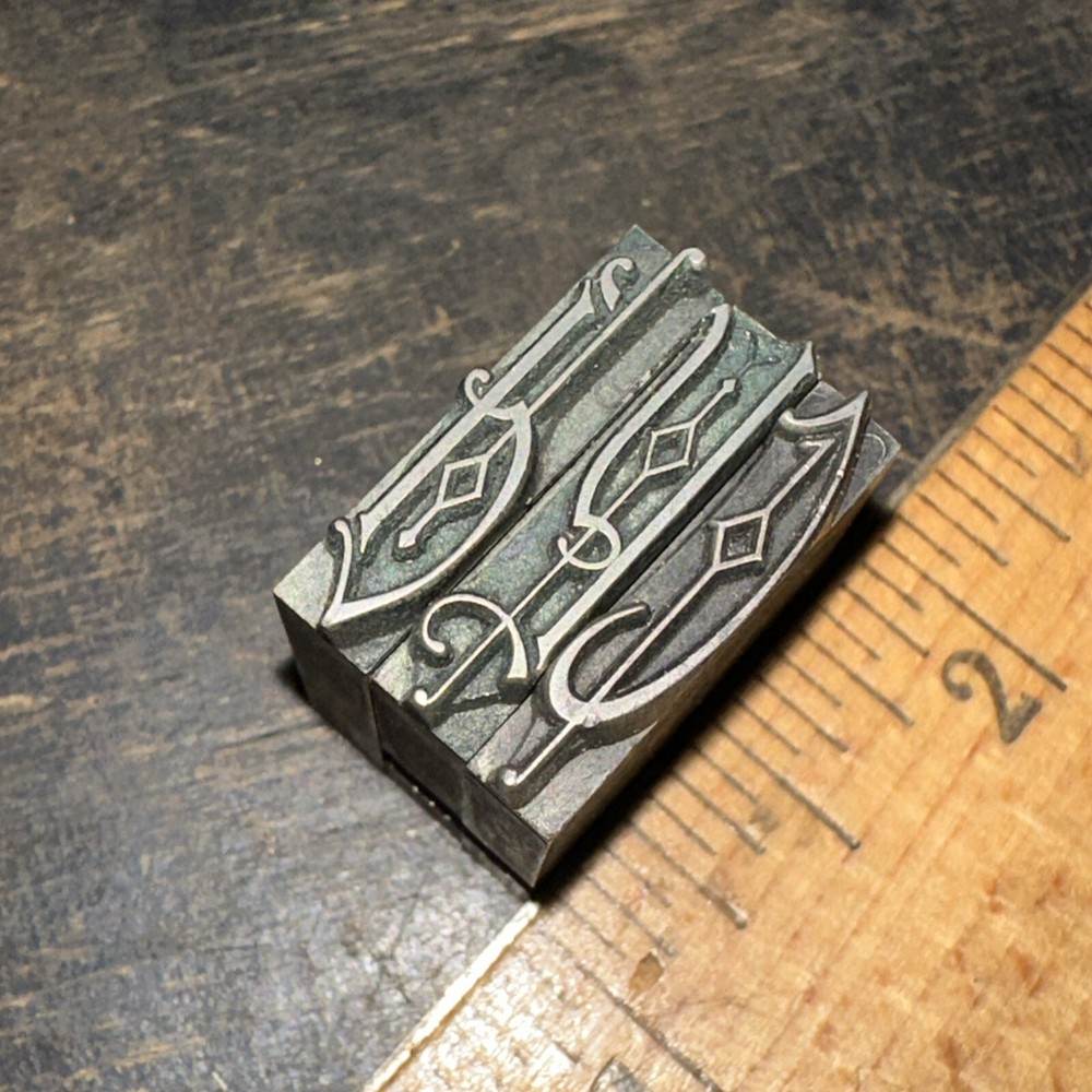 Print Blocks “ 3 Ornamental Borders “ Nice Lines! Lead Blocks #3