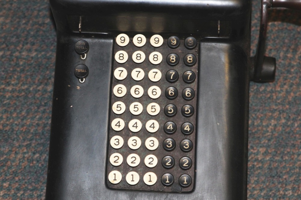 Vintage Burroughs Mechanical Adding Machine 5 Column Class-3