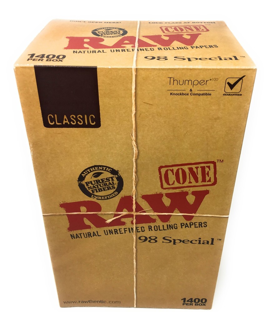 RAW Cones Classic 98 Special 1400 Count Box