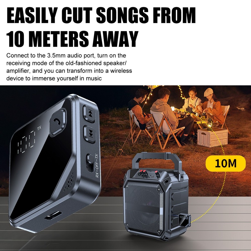 Bluetooth 5.4 Adapter Wireless Audio Transmitter Receiver Car TV AUX