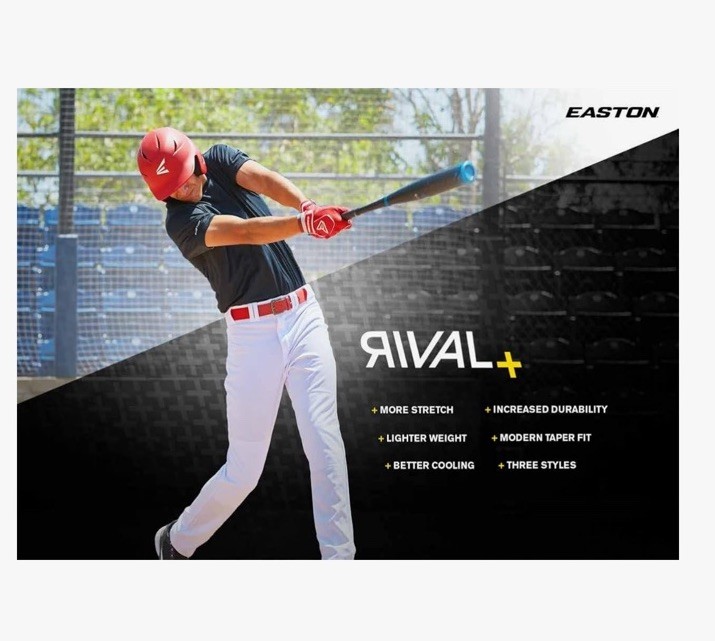 Easton Rivals Plus Men’s White With Navy Piping Full Length Baseball Pant NWT