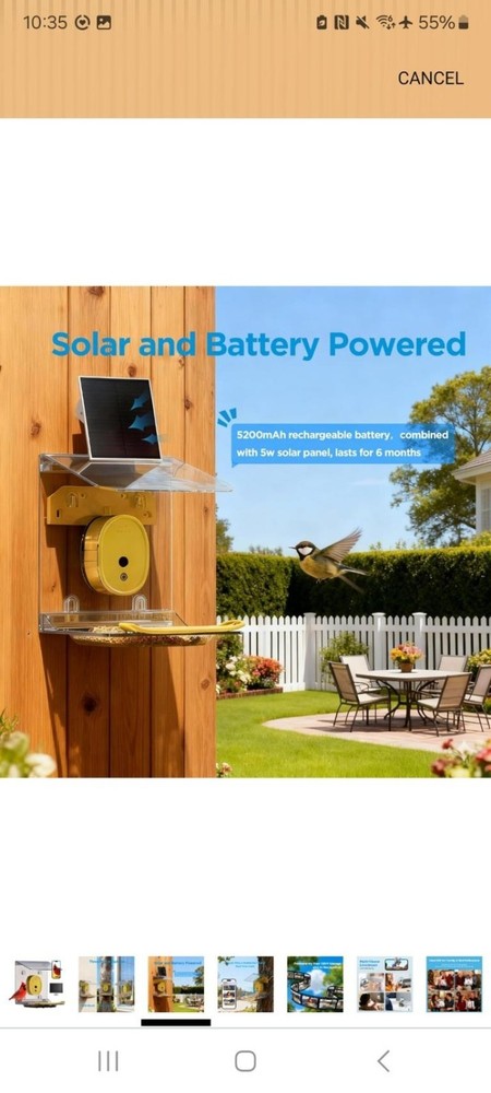 Vakiav Smart Bird Feeder, 2K Camera, Solar powered, AI bird detection