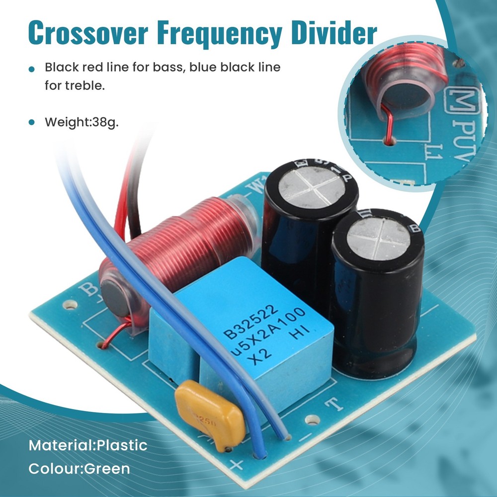 60W 2 Way Audio Speaker Frequency Divider Treble 2 Unit Crossover1225