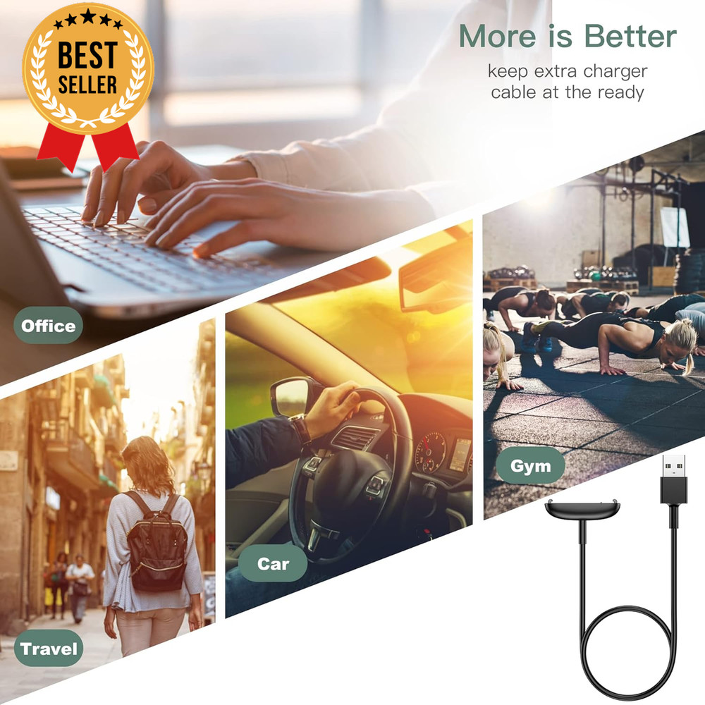 Charger Cable Replacement for Fitbit Inspire 3 (2 Pack/3.3Ft)