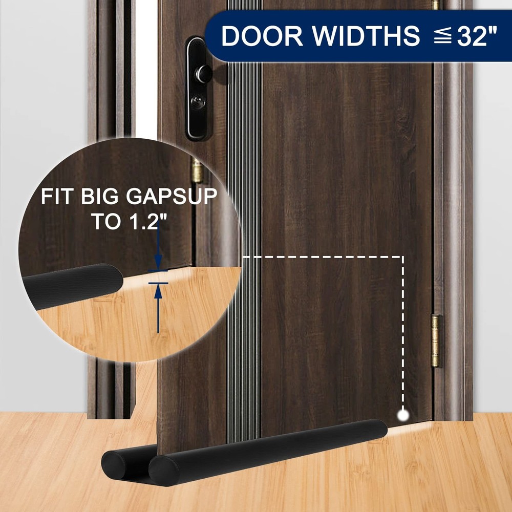 Adjustable Under Door Draft Stopper - Effectively Blocks Cold Air, Wind, Dust...