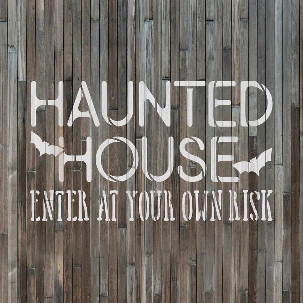 Haunted House Bats Stencil - Reusable Stencils for DIY Projects