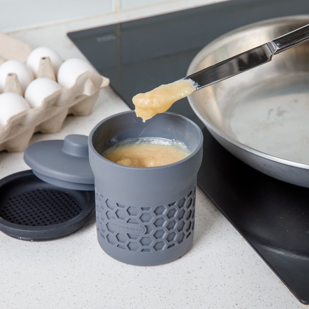 Silicone Grease Keeper With Removable Strainer Heat-Resistant Storage Container