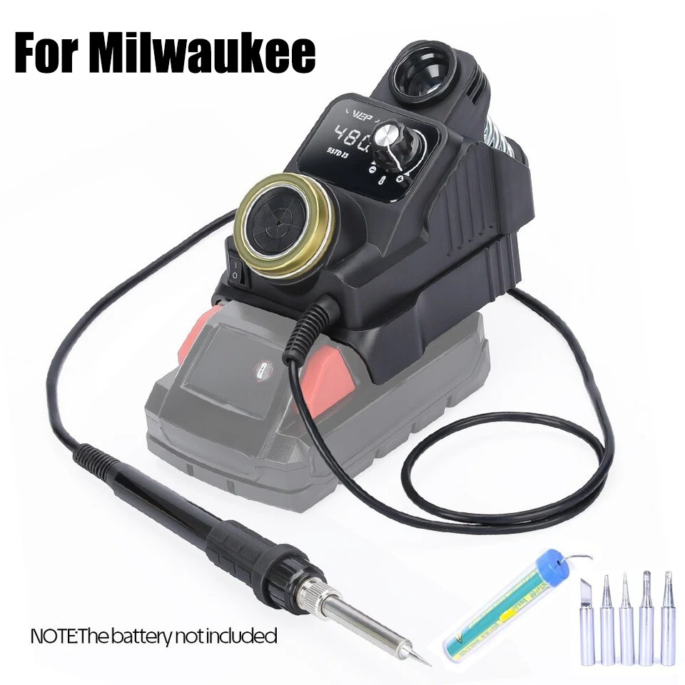 WEP 937D-I Cordless Digital Soldering Iron Station for Milwaukee 18V Battery