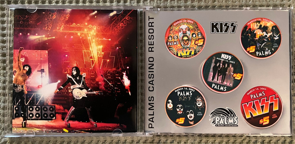 KISS Palms Casino Resort Set of 5 $5 Commemorative Chips - Ltd Ed. w/ Booklet
