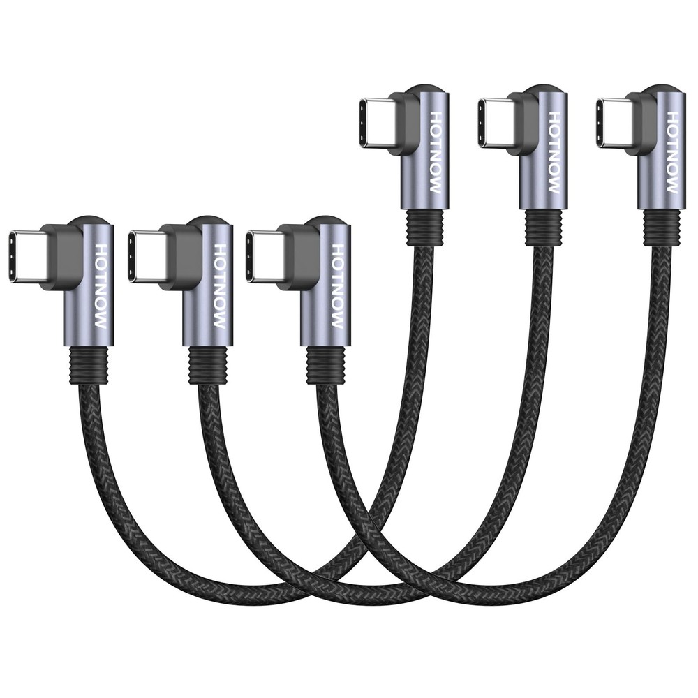 HOTNOW Right Angle USB C to C Cable 0.5FT 0.5FT, Black(Both Angle)