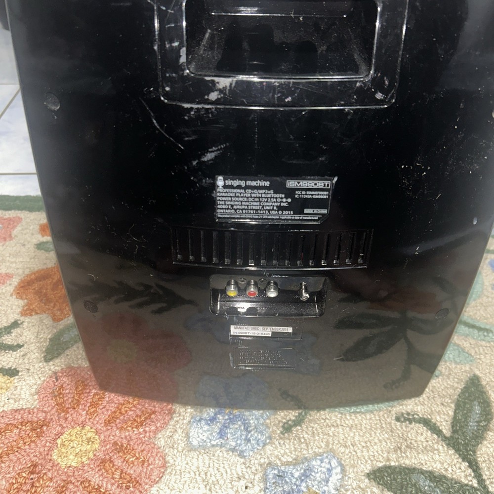 Singing Machine ISM990BT Bluetooth Karaoke System CD Player iPad/iPhone/Android