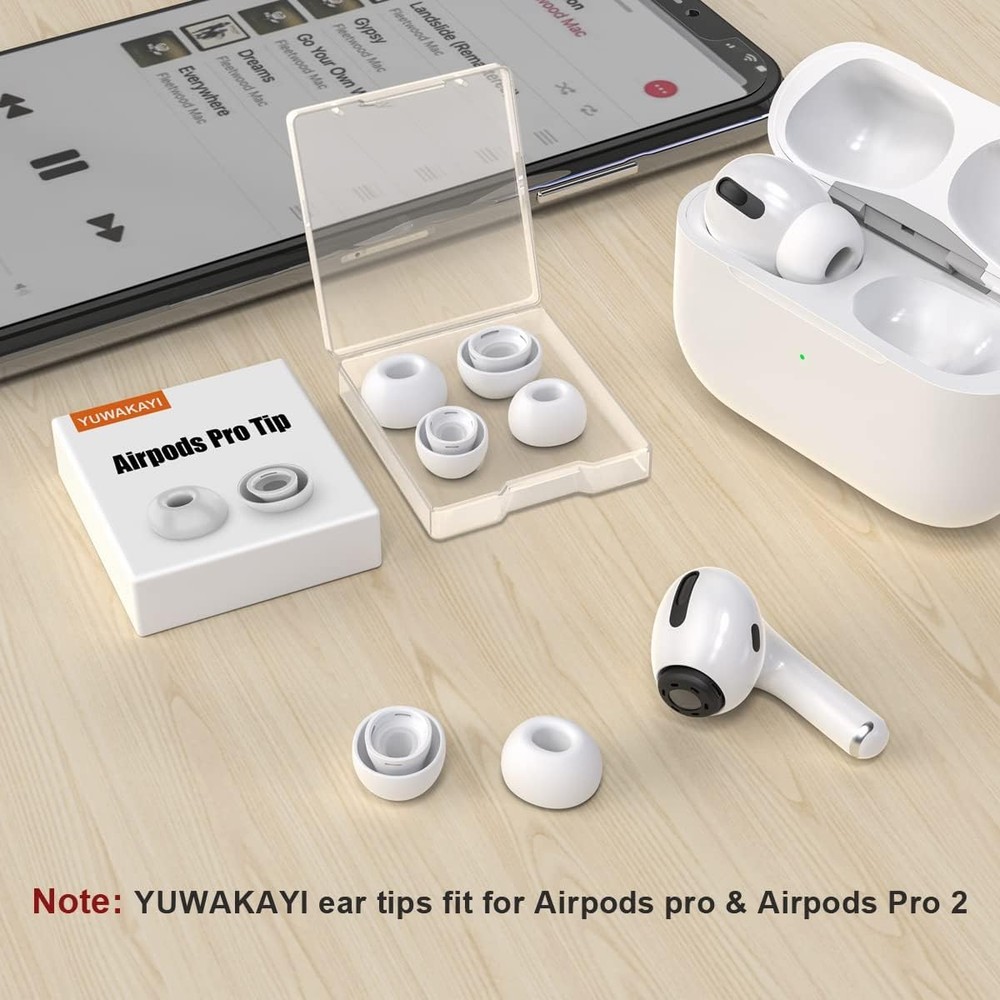 [3 Pairs] Replacement Ear Tips for Airpods Pro and Medium, White