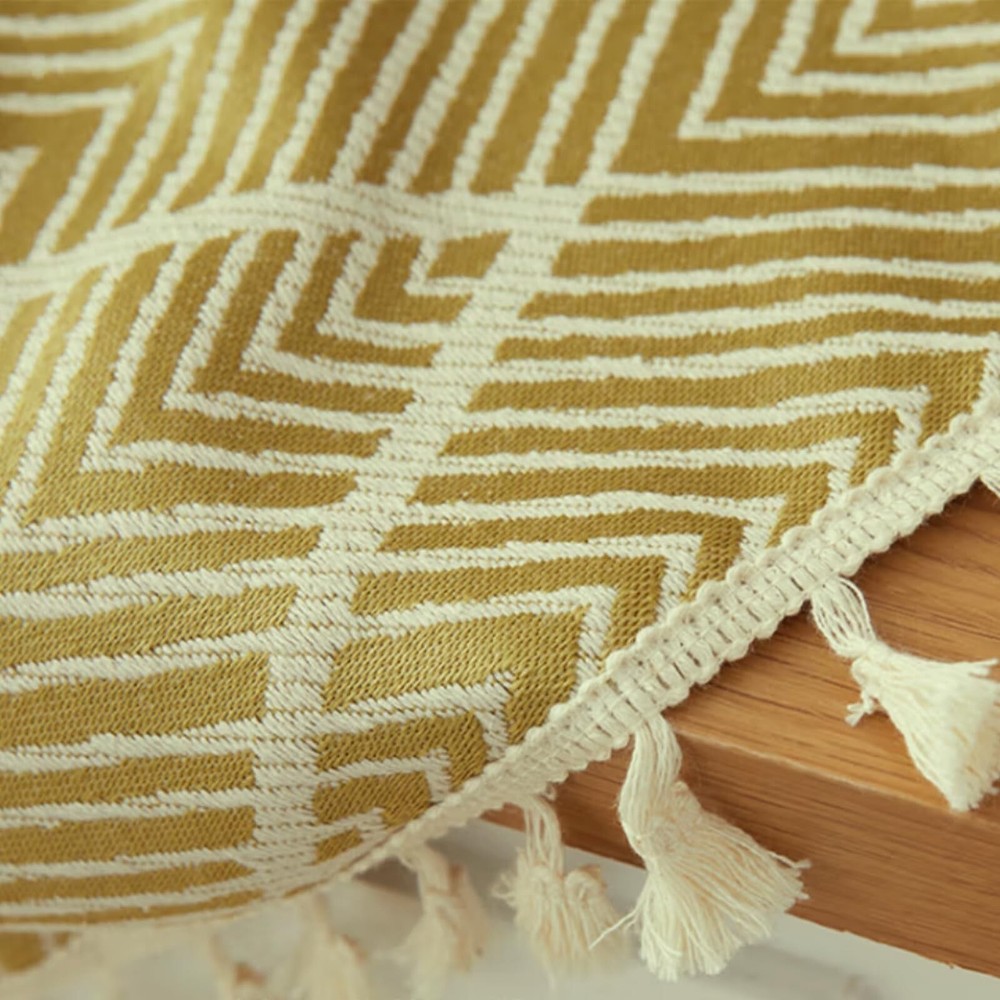 Rectangular Tablecloth Cloth, Yellow (15.7*35.4 inches), Tassel Design, Prote...