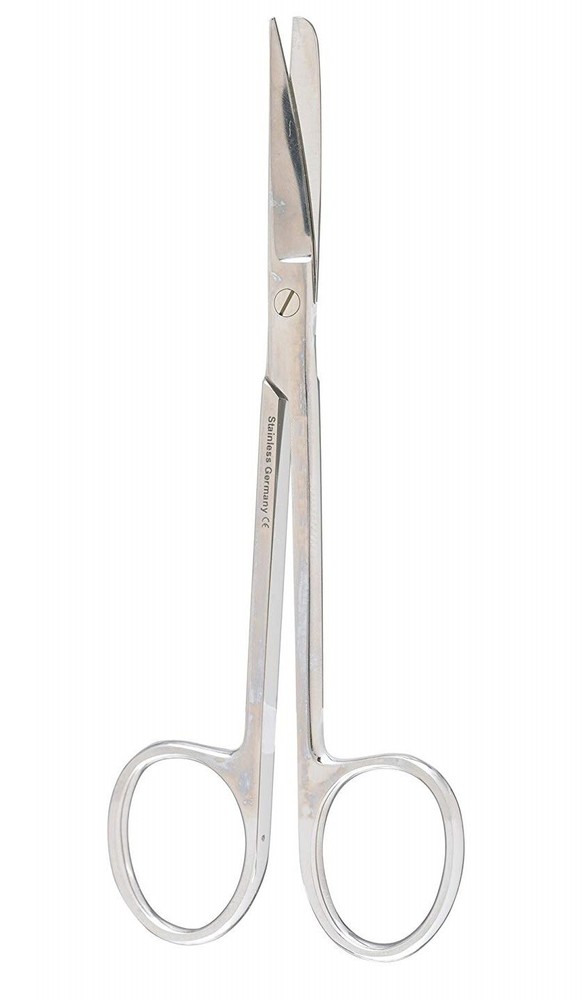 6 Plastic Surgery Scissors, 4.3/4", Curved Blades, Sharp/Blunt Tips, Premium