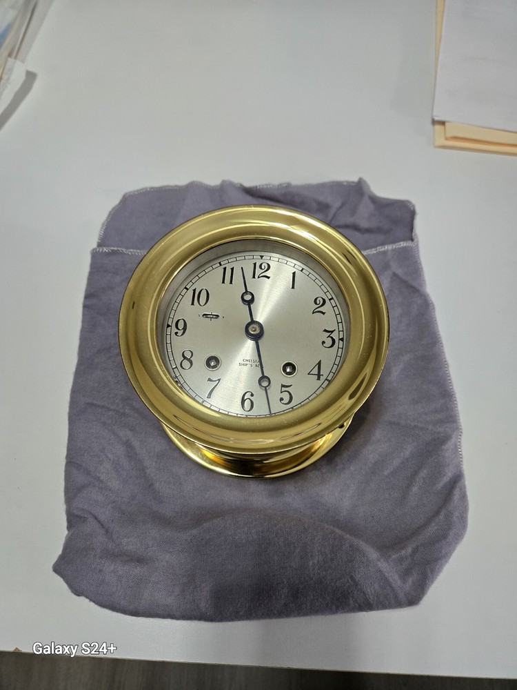 Chelsea 4.5" diameter Ship's Bell Hinge Bezel Clock