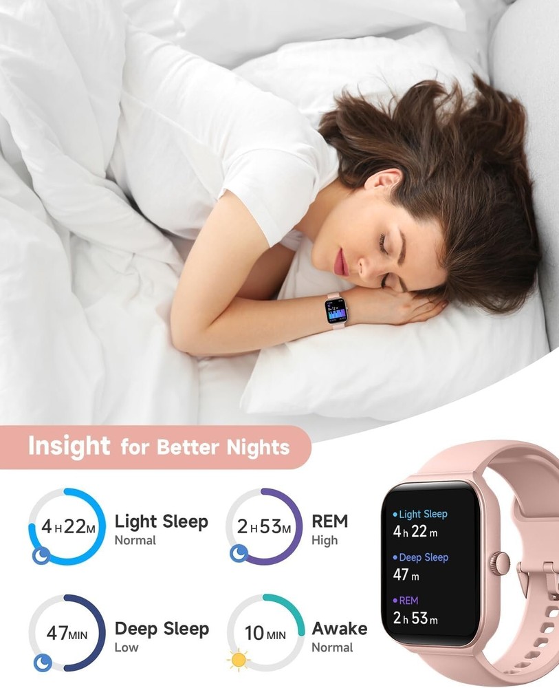 Reloj Inteligente Bluetooth De Mujer Para iPhone Apple y Samsung Android Rosa