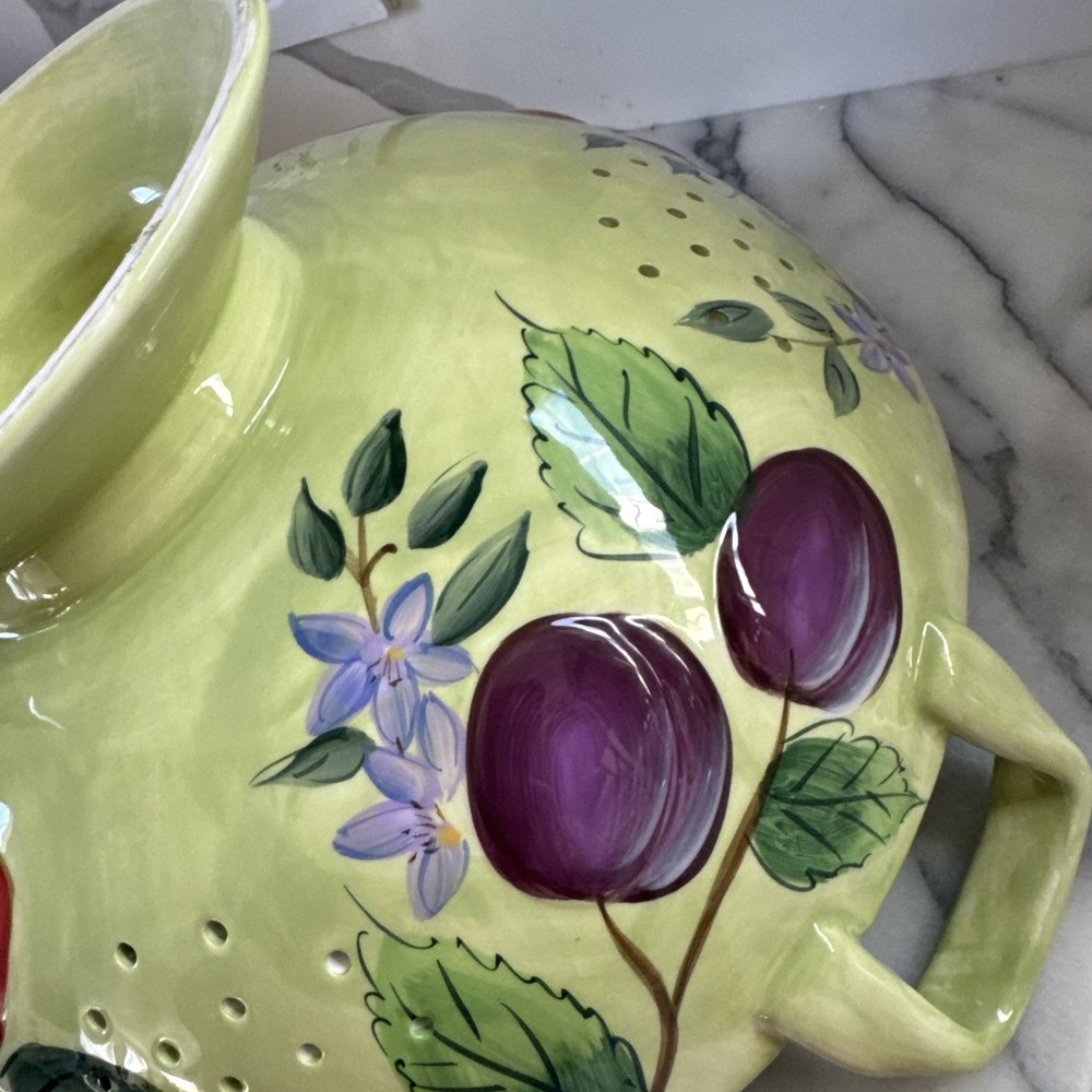 Vintage Ceramic Claire Murray Fruit Berries Strainer Colander Artificial Fruit