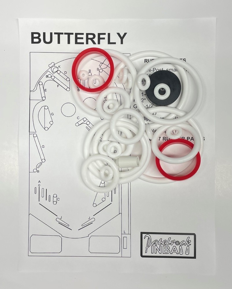 1977 Sonic Butterfly Pinball Machine Rubber Ring Kit
